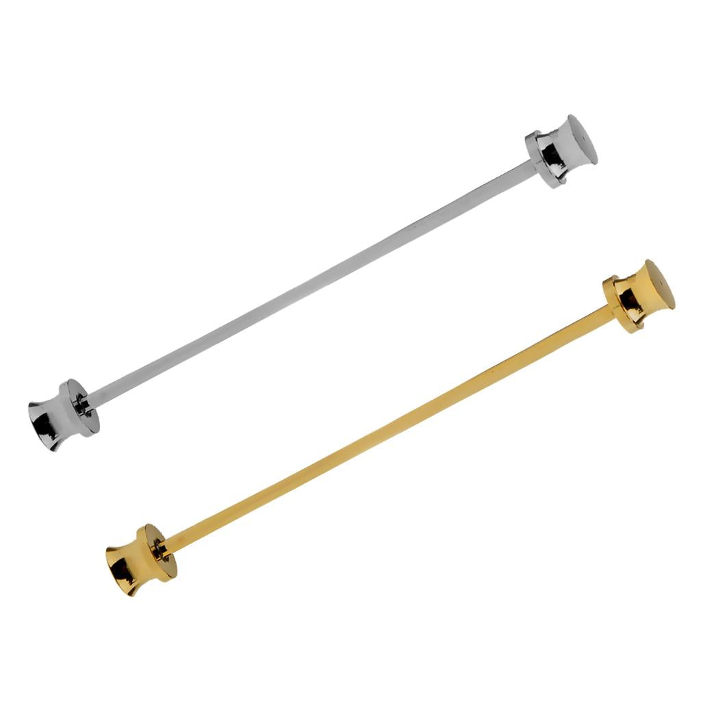2 Pieces Pin Barbell Collar Tie Clip Clasp Hat Pin Bar Necktie Tie Accessory