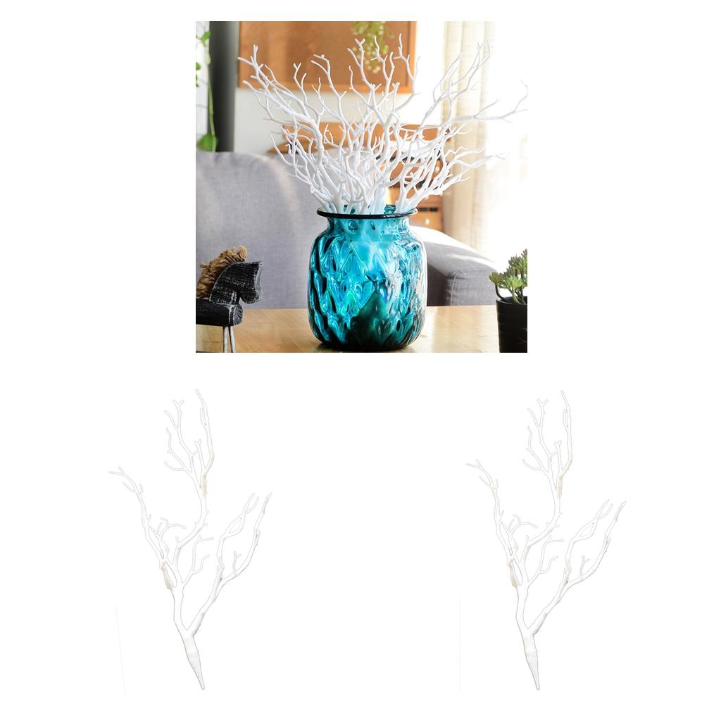 2X Creative Artificial Branches Small Trees Branch Table Decor White