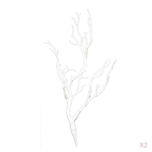 2X Creative Artificial Branches Small Trees Branch Table Decor White