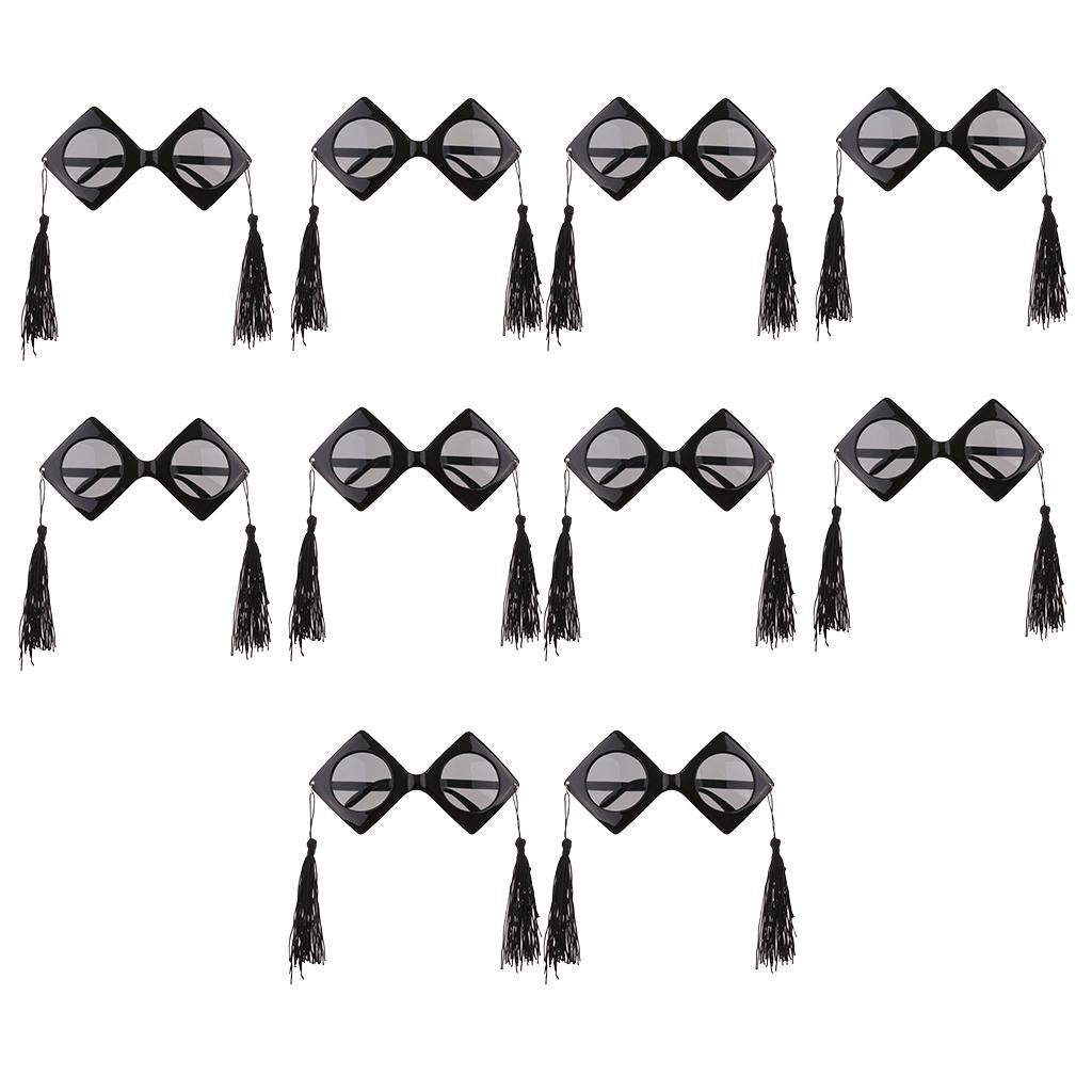 10 Novelty Trencher Cap Sunglasses Graduation Cap Glasses Party Photo Props