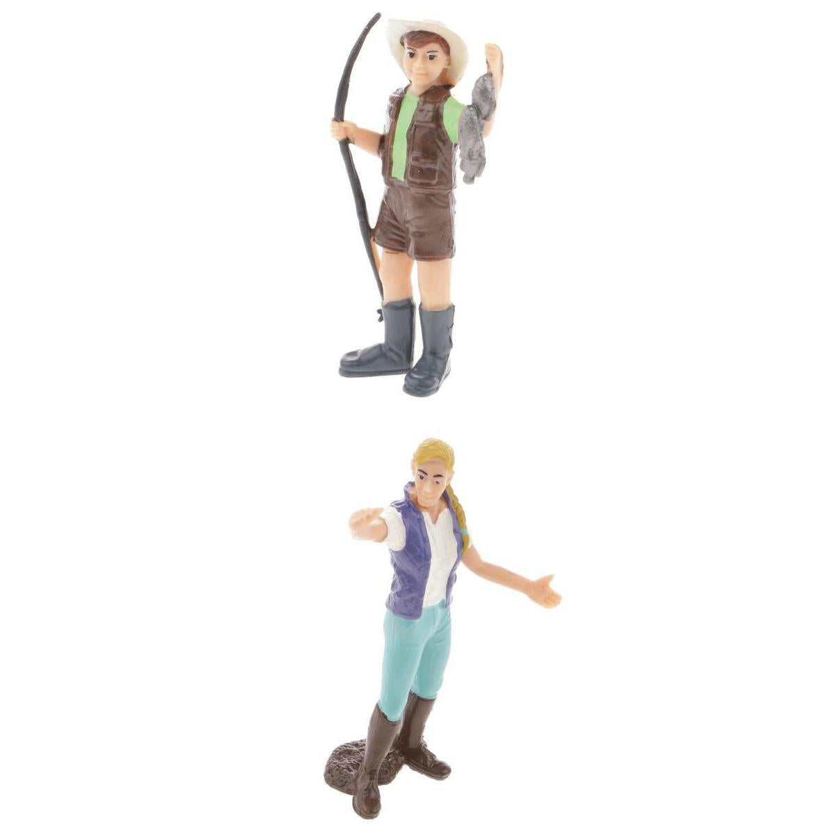 2Pcs Realistic Male Rancher & Female Rancher Figurine Model Arts Collection