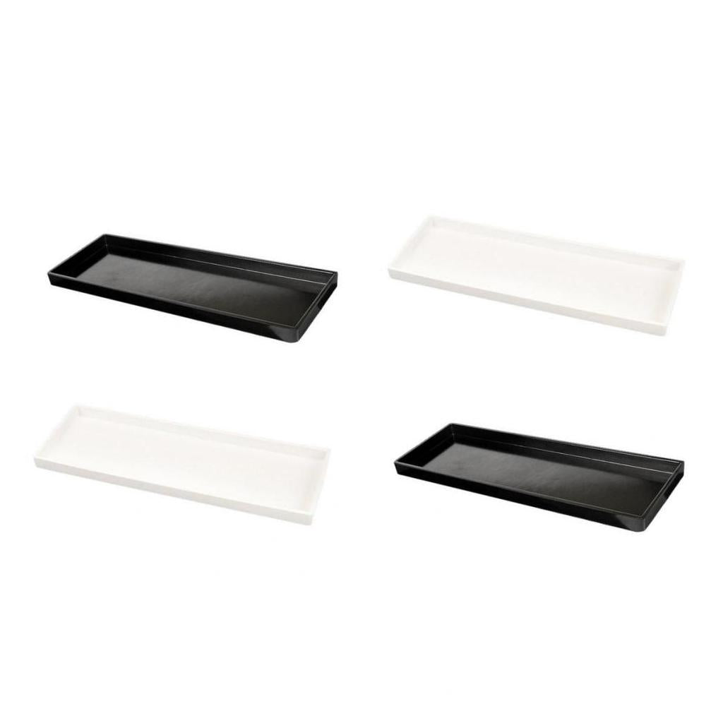 4 pieces Melamine Hotel Serving Tray Dishes Cup Glass Cake Set 24.9 x 18.5cm