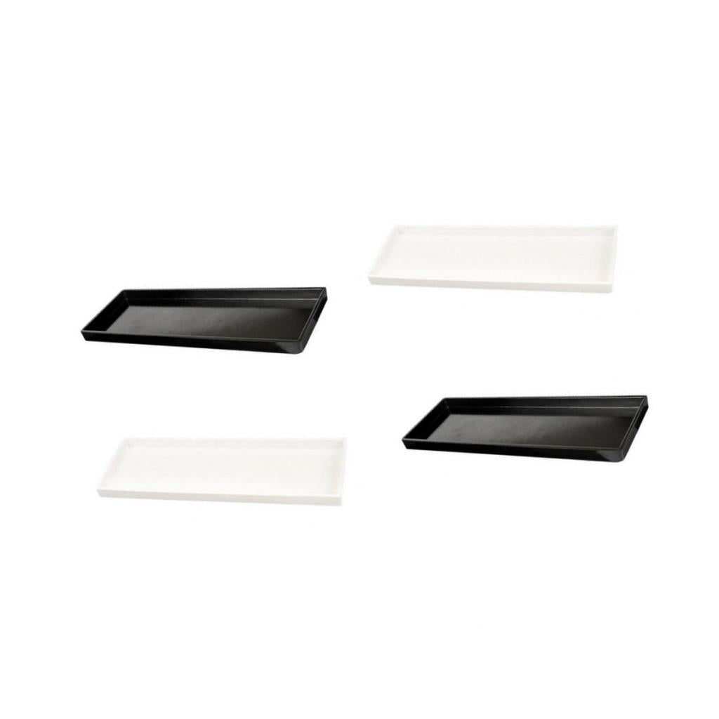 4 pieces Melamine Hotel Serving Tray Dishes Cup Glass Cake Set 24.9 x 18.5cm