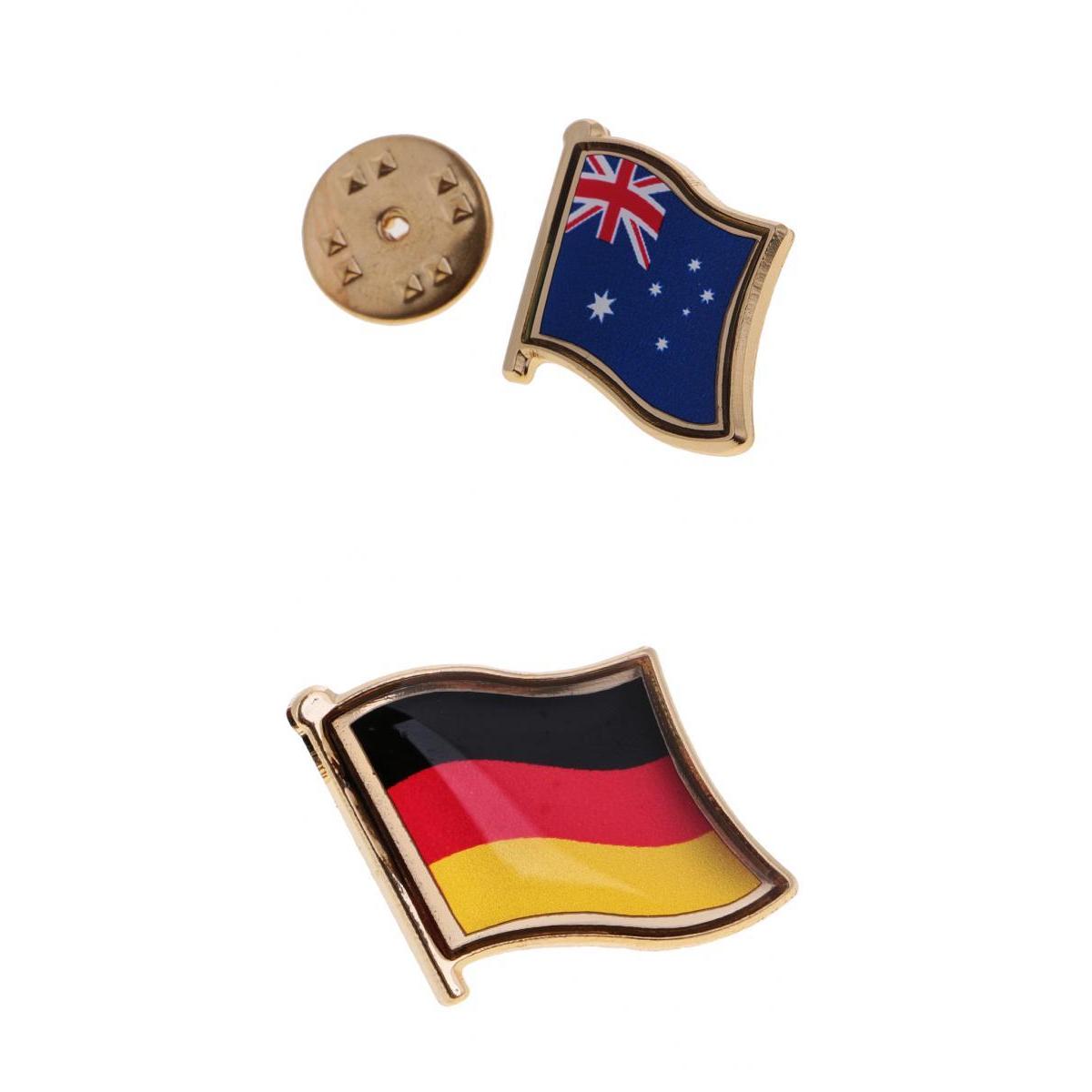 2pcs National Metal Flag Pin Badge Enamel Badge for Lapel Tie Bag Decal