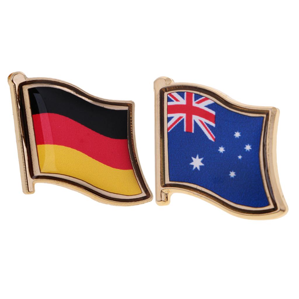 2pcs National Metal Flag Pin Badge Enamel Badge for Lapel Tie Bag Decal