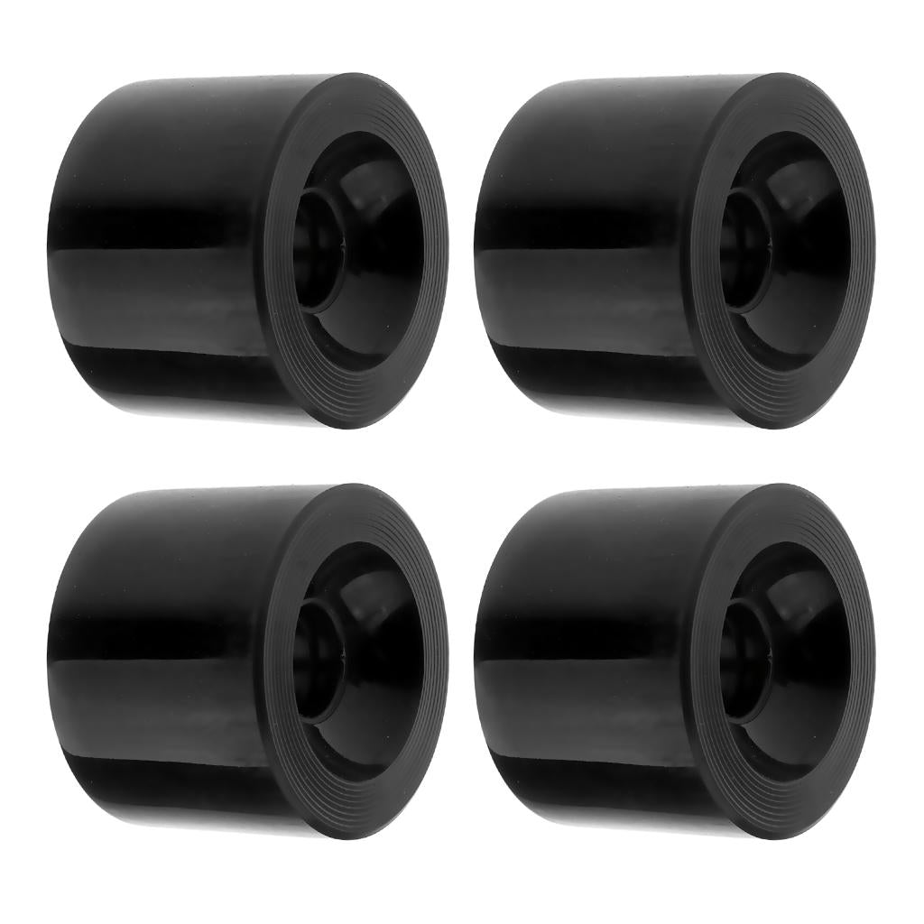 4pcs 70 x 51mm Pro Blank Skateboard PU Wheels Longboard Cruiser Wheels black