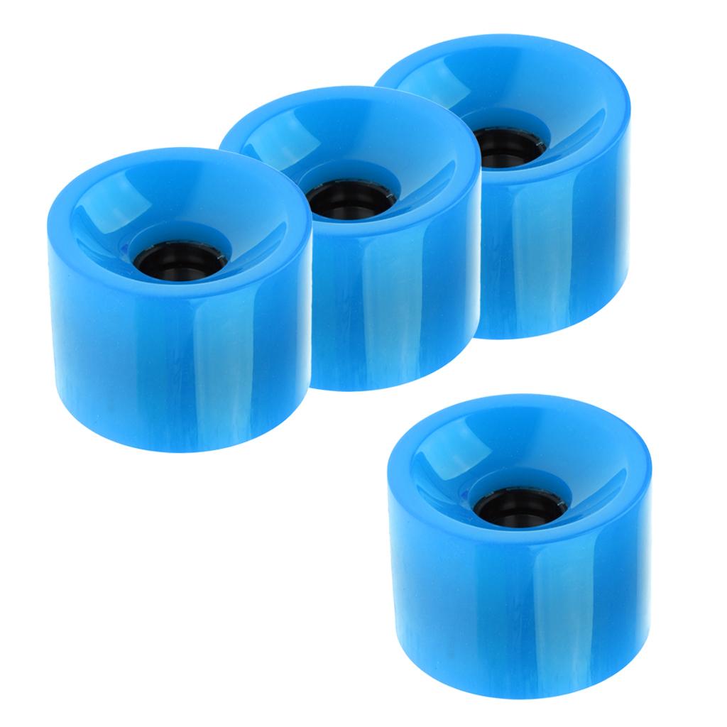 4 Pieces 70x51mm Pro Blank Skateboard PU Wheels Longboard Cruiser blue