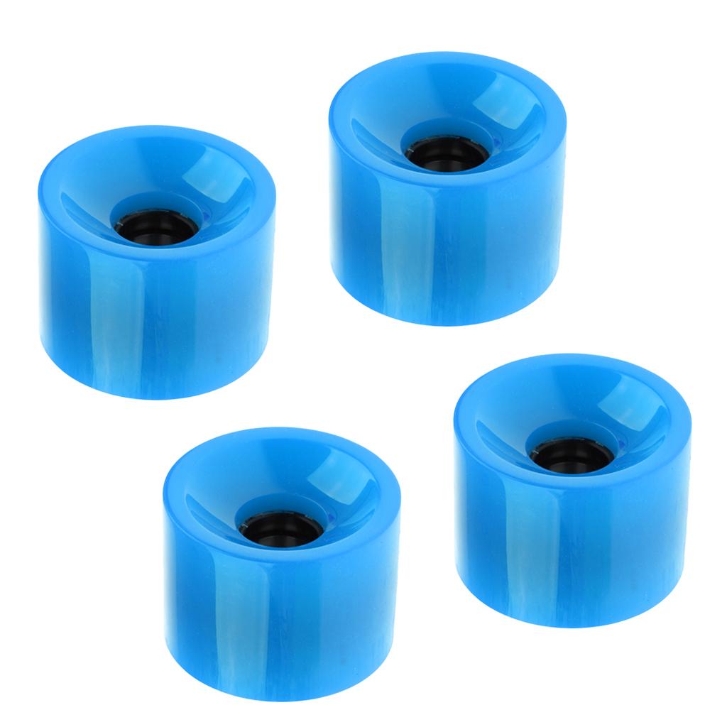 4 Pieces 70x51mm Pro Blank Skateboard PU Wheels Longboard Cruiser blue
