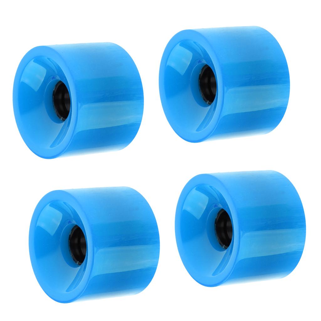 4 Pieces 70x51mm Pro Blank Skateboard PU Wheels Longboard Cruiser blue