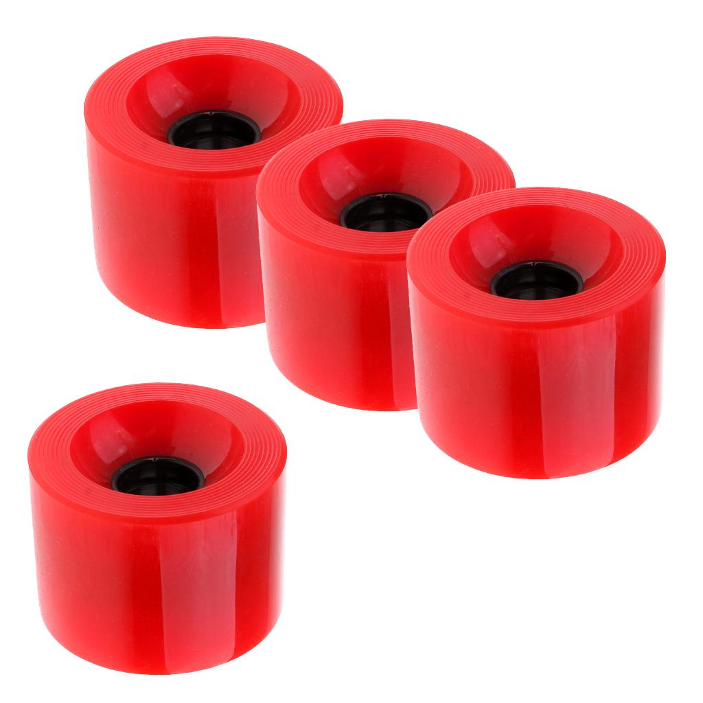 4 Pieces 70x51mm Pro Blank Skateboard PU Wheels Longboard Cruiser red