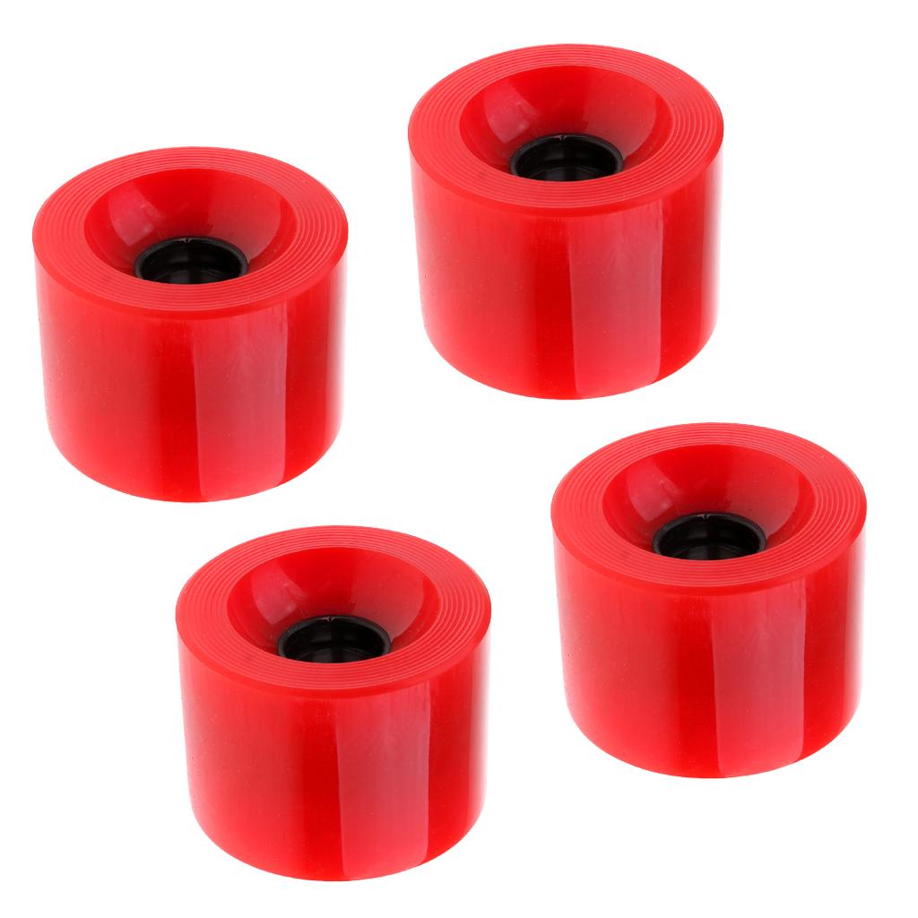 4 Pieces 70x51mm Pro Blank Skateboard PU Wheels Longboard Cruiser red