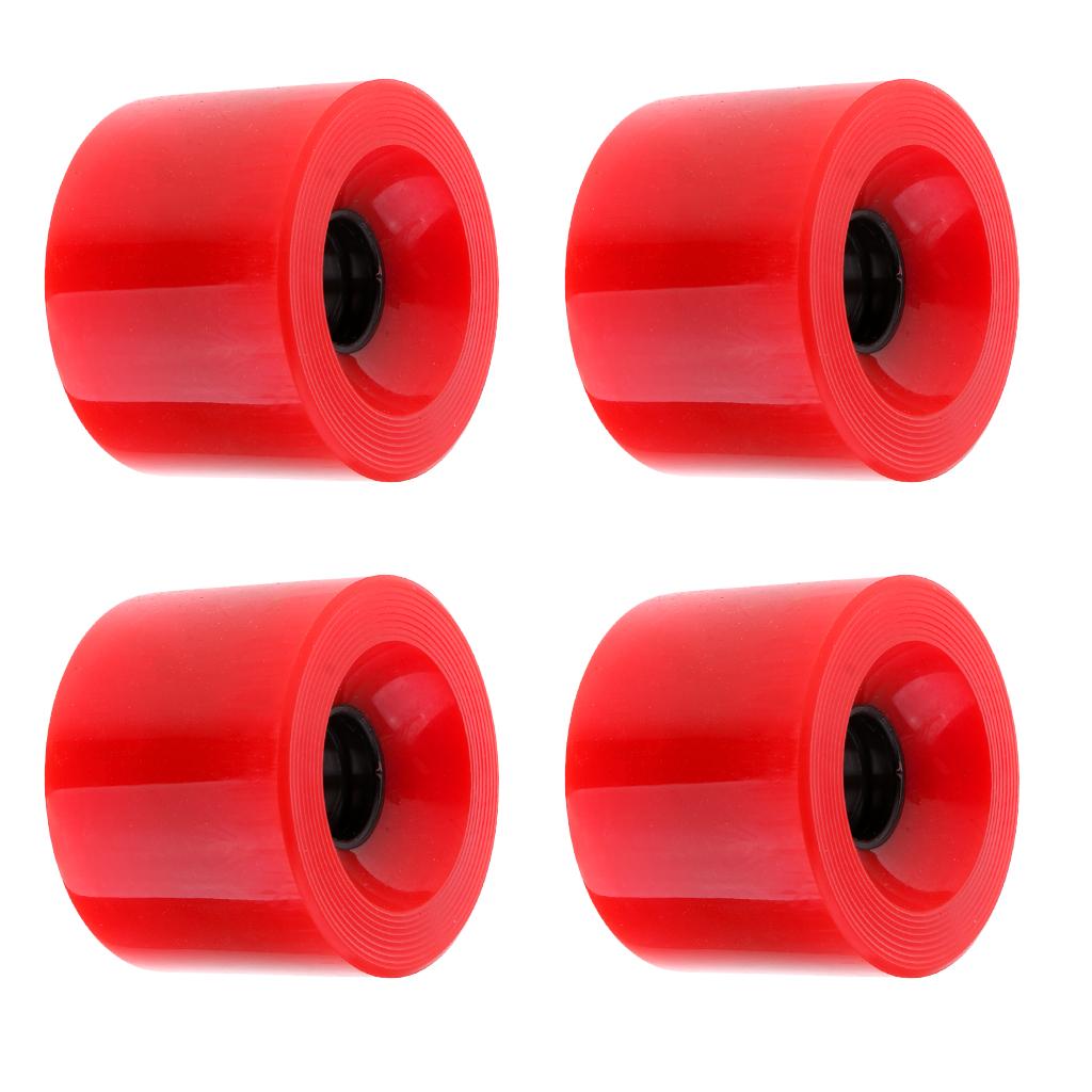 4 Pieces 70x51mm Pro Blank Skateboard PU Wheels Longboard Cruiser red
