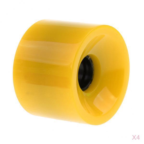 4 Pieces 70x51mm Pro Blank Skateboard PU Wheels Longboard Cruiser yellow