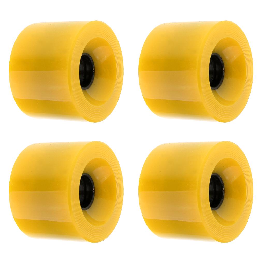 4 Pieces 70x51mm Pro Blank Skateboard PU Wheels Longboard Cruiser yellow