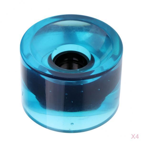 4 Pieces 70x51mm Pro Blank Skateboard PU Wheels Longboard Cruiser clear blue