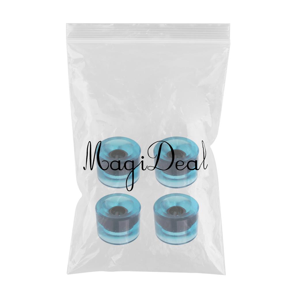 4 Pieces 70x51mm Pro Blank Skateboard PU Wheels Longboard Cruiser clear blue