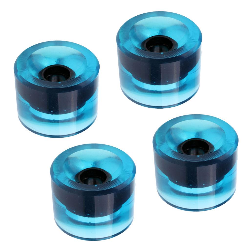 4 Pieces 70x51mm Pro Blank Skateboard PU Wheels Longboard Cruiser clear blue