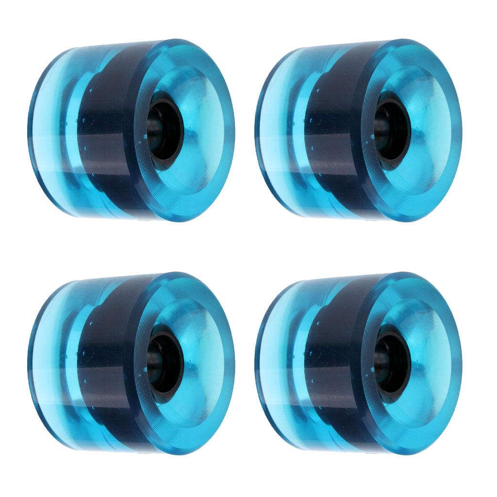 4 Pieces 70x51mm Pro Blank Skateboard PU Wheels Longboard Cruiser clear blue