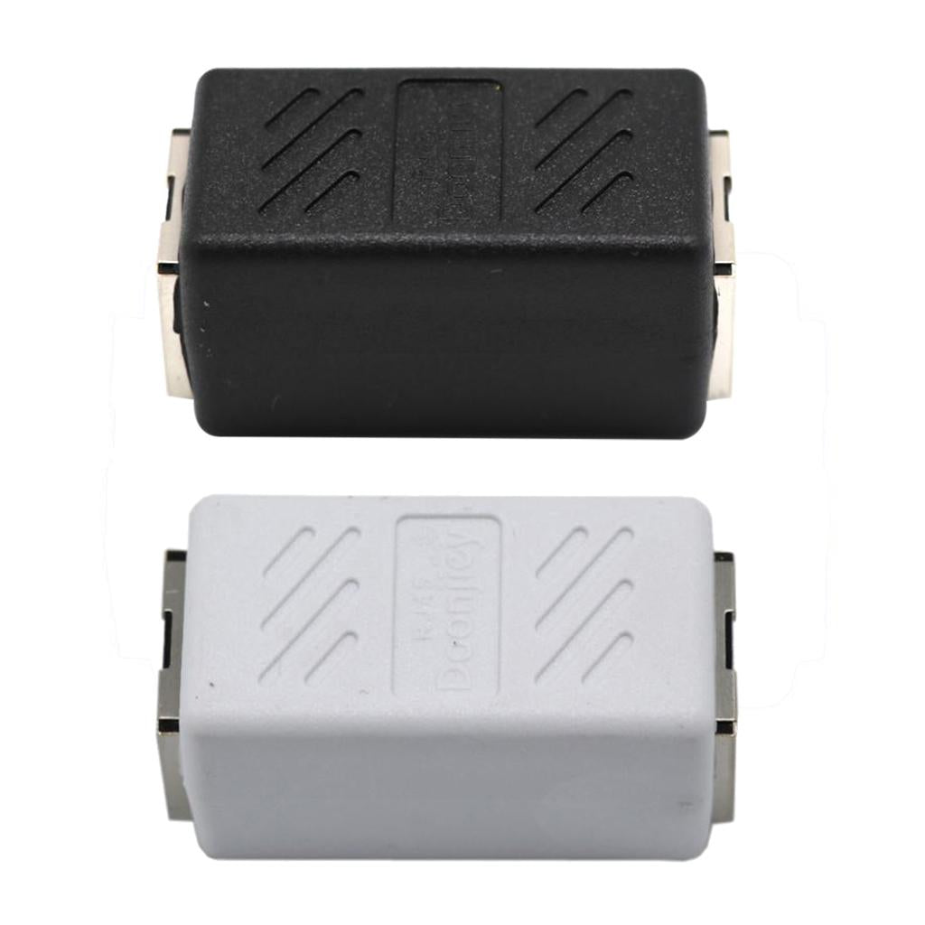 2x Female to Female Network Ethernet LAN Connector Adapter white+Black