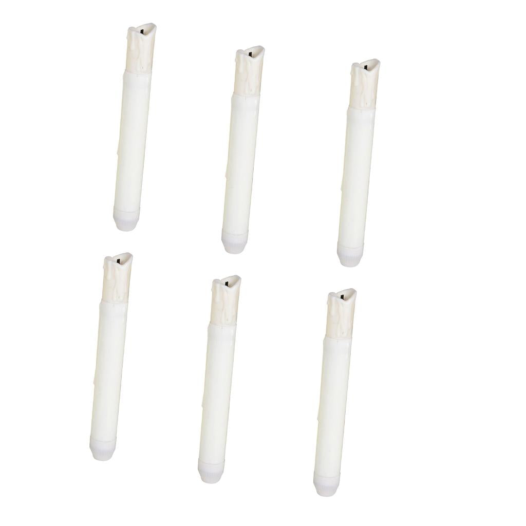 6 Pieces Tall Electric LED Candle Flameless Candle for Party Decor 155mm B