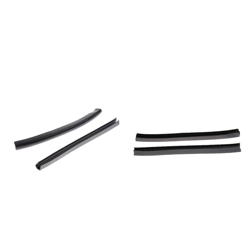4pcs Rubber Longboard Skateboard Deck Protection Strip Nose Tail Guard Black