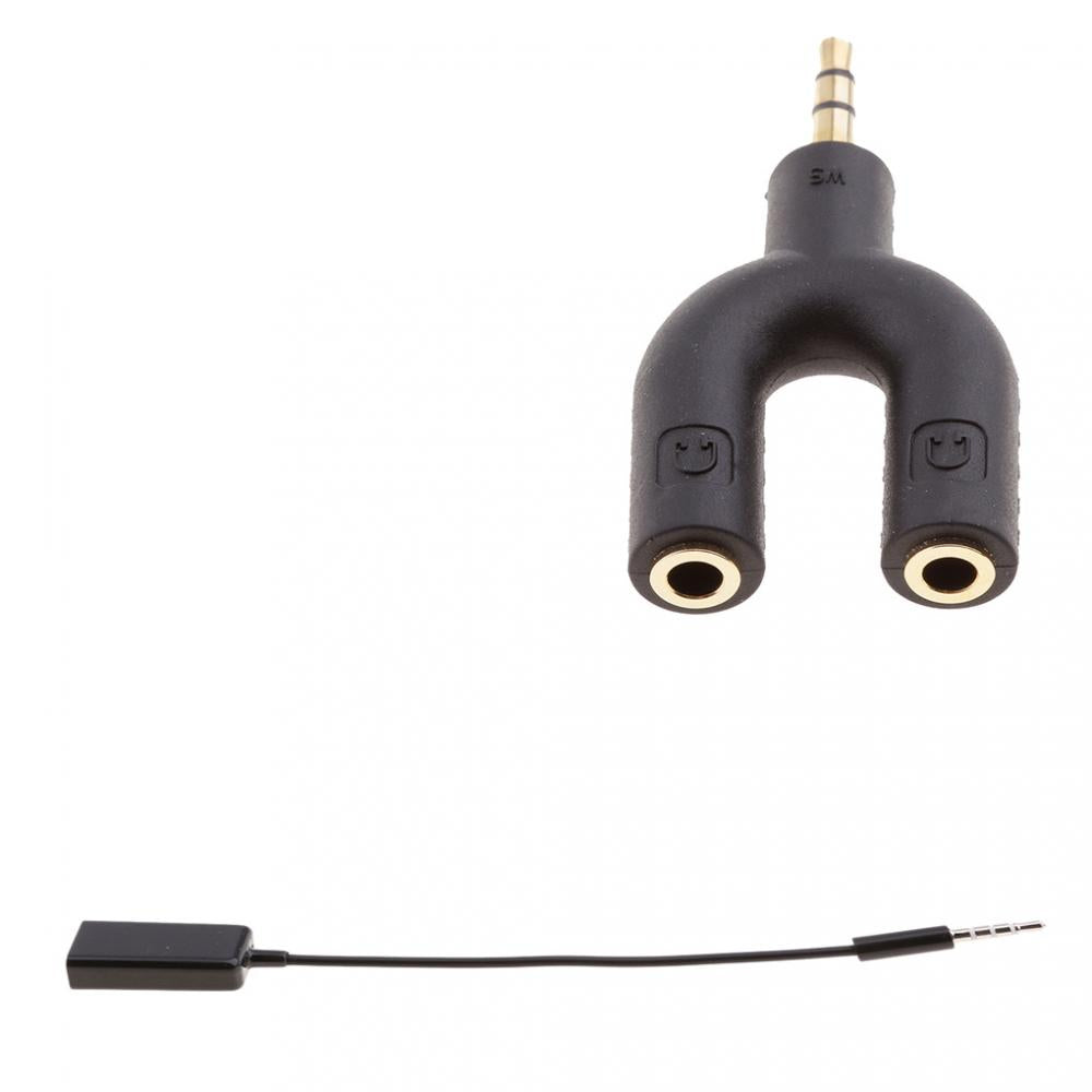 3.5mm Double Jack Audio Splitter and 3.5mm to USB 2.0 M to F Converter Cable