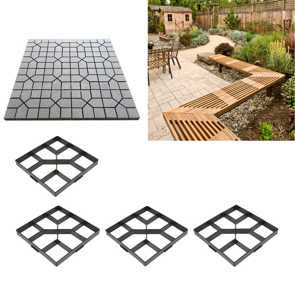 4 Pieces DIY Walk Maker Concrete Stepping Stone Mold Garden Stone Mold 40cm
