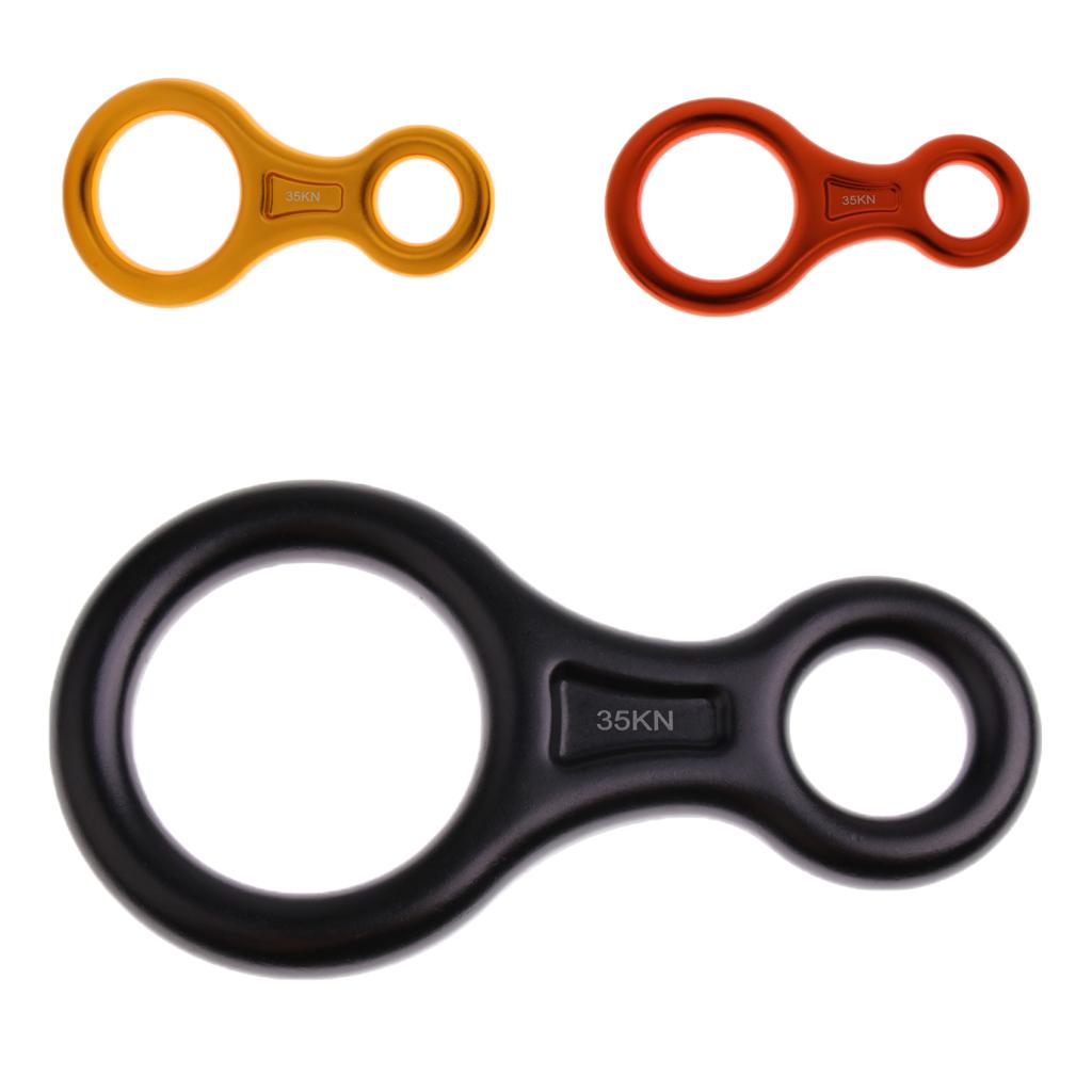 3 Pieces 35KN Figure 8 Shape Ring Descender Climbing Rappel Belay Device