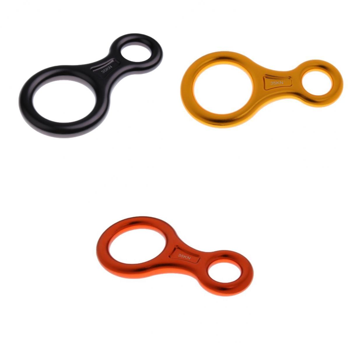 3 Pieces 35KN Figure 8 Shape Ring Descender Climbing Rappel Belay Device