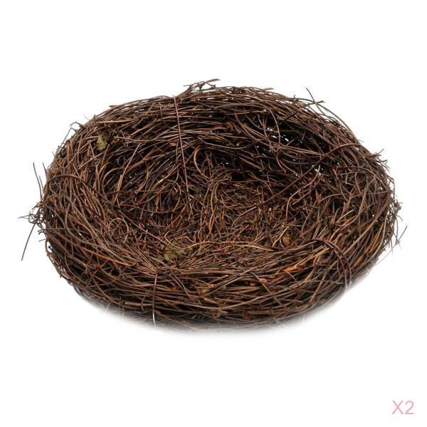 2 Pieces 12cm Handmade Vine Bird Nest House Nature Craft Holiday Decoration