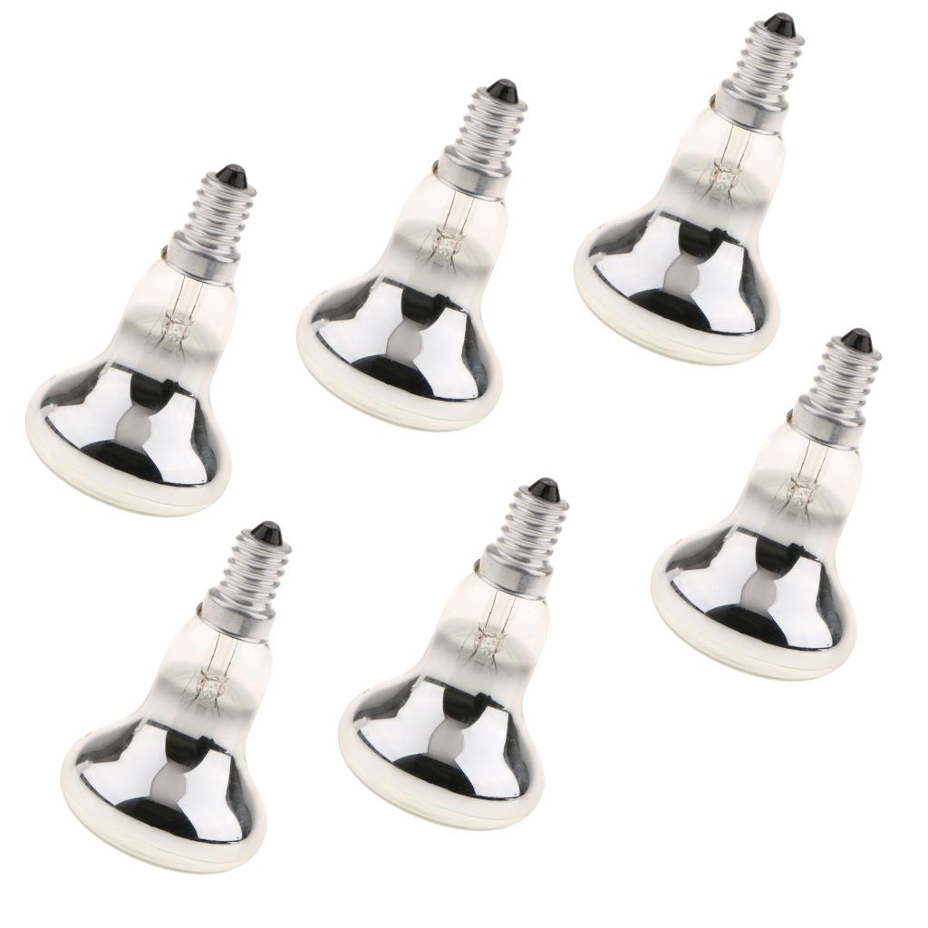6Pcs R50 Reflector Tungsten Filament Spotlight Bulb Lamp SES E14 40W