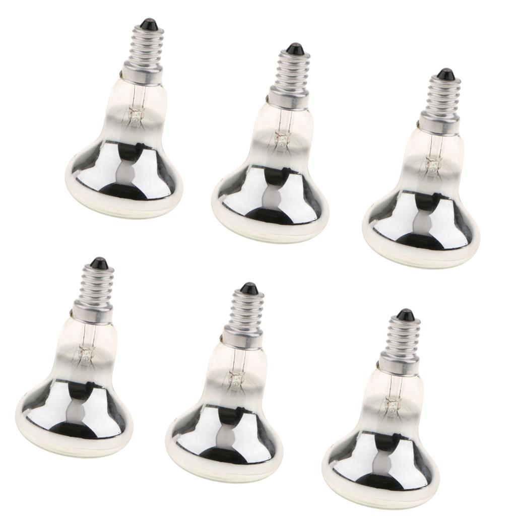 6Pcs R50 Reflector Tungsten Filament Spotlight Bulb Lamp SES E14 40W