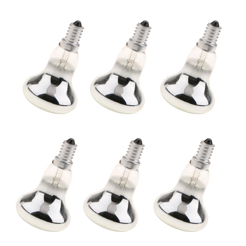 6Pcs R50 Reflector Tungsten Filament Spotlight Bulb Lamp SES E14 40W