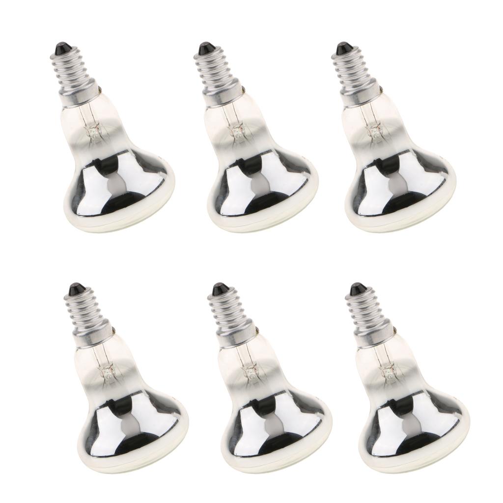 6Pcs R50 Reflector Tungsten Filament Spotlight Bulb Lamp SES E14 40W