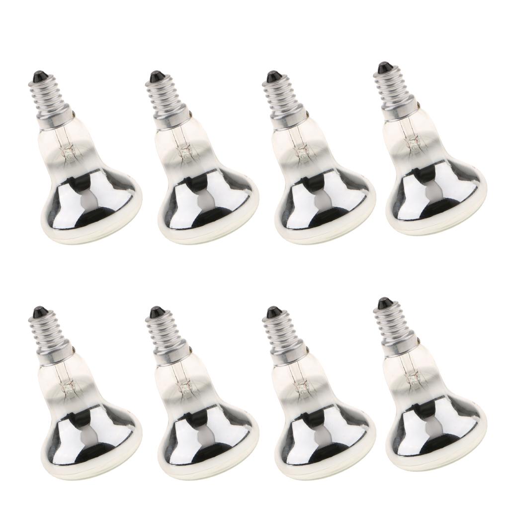 8Pcs R50 Reflector Tungsten Filament Spotlight Bulb Lamp SES E14 40W