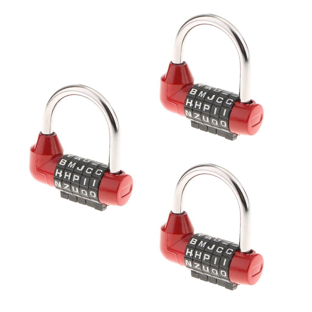 3Pack Letters Combination Lock Resettable Padlock for Toolboxes Suitcases