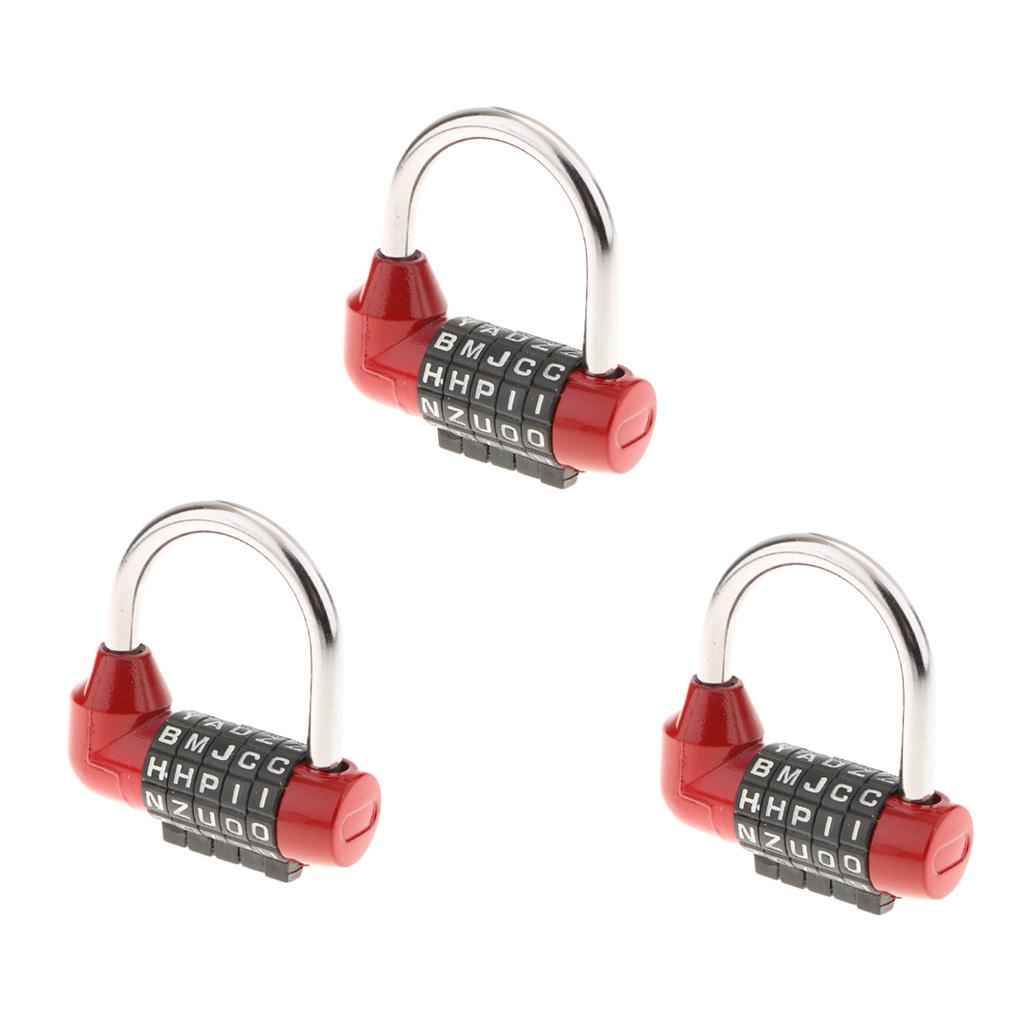 3Pack Letters Combination Lock Resettable Padlock for Toolboxes Suitcases