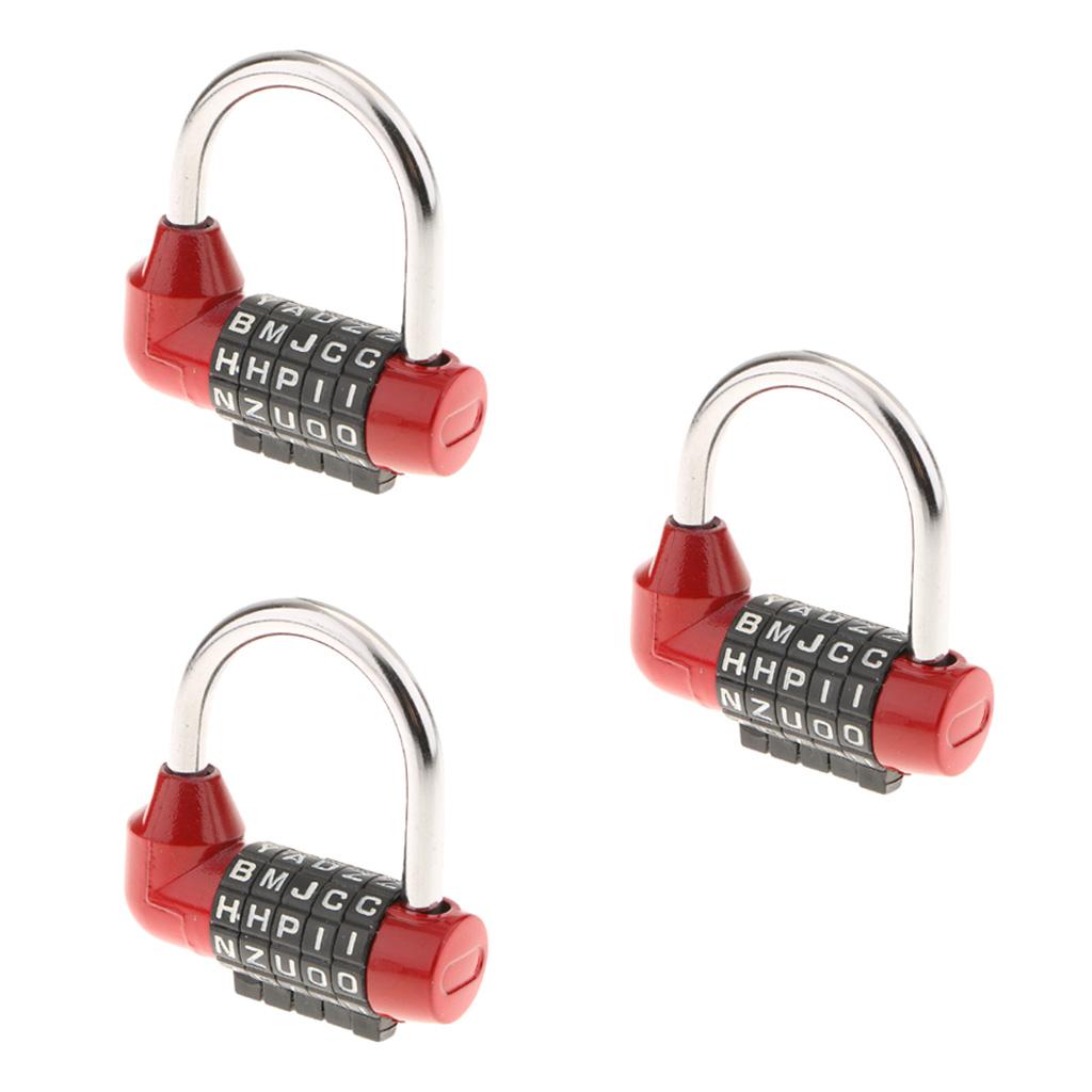 3Pack Letters Combination Lock Resettable Padlock for Toolboxes Suitcases