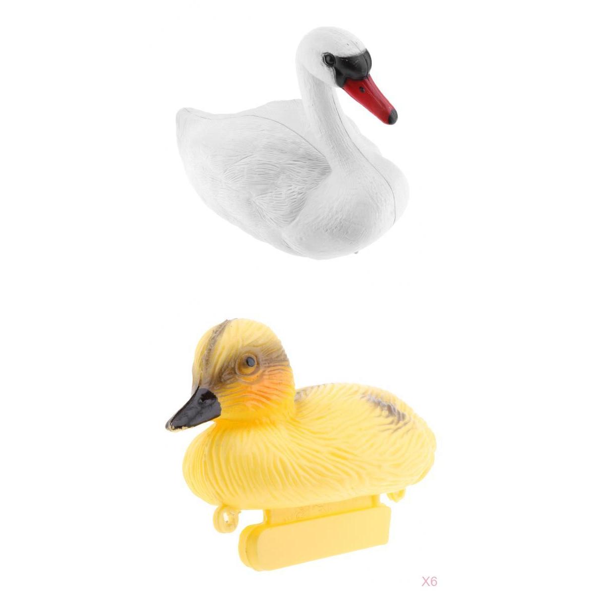7 Pieces Plastic Floating Swan Duck Decoy for Hunting &Fishing Garden Scarer