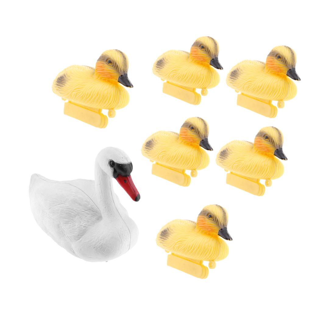 7 Pieces Plastic Floating Swan Duck Decoy for Hunting &Fishing Garden Scarer