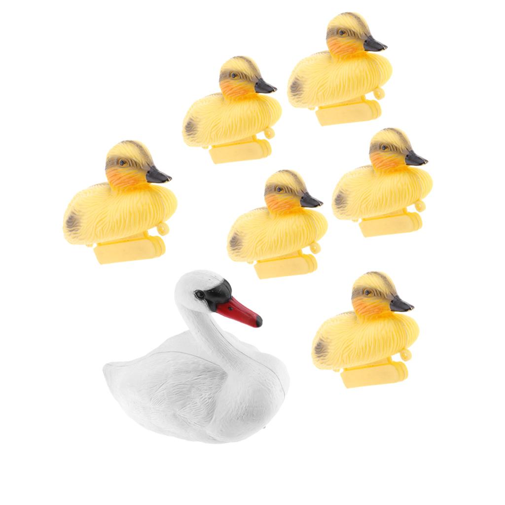 7 Pieces Plastic Floating Swan Duck Decoy for Hunting &Fishing Garden Scarer