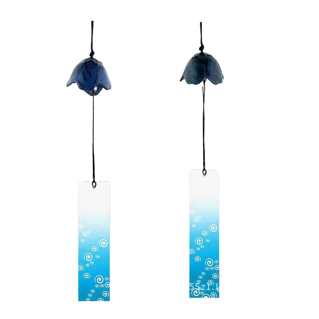 2 Pieces Japanese Furin Wind Chime Nambu Cast Iron Iwachu Bell Flower-shaped