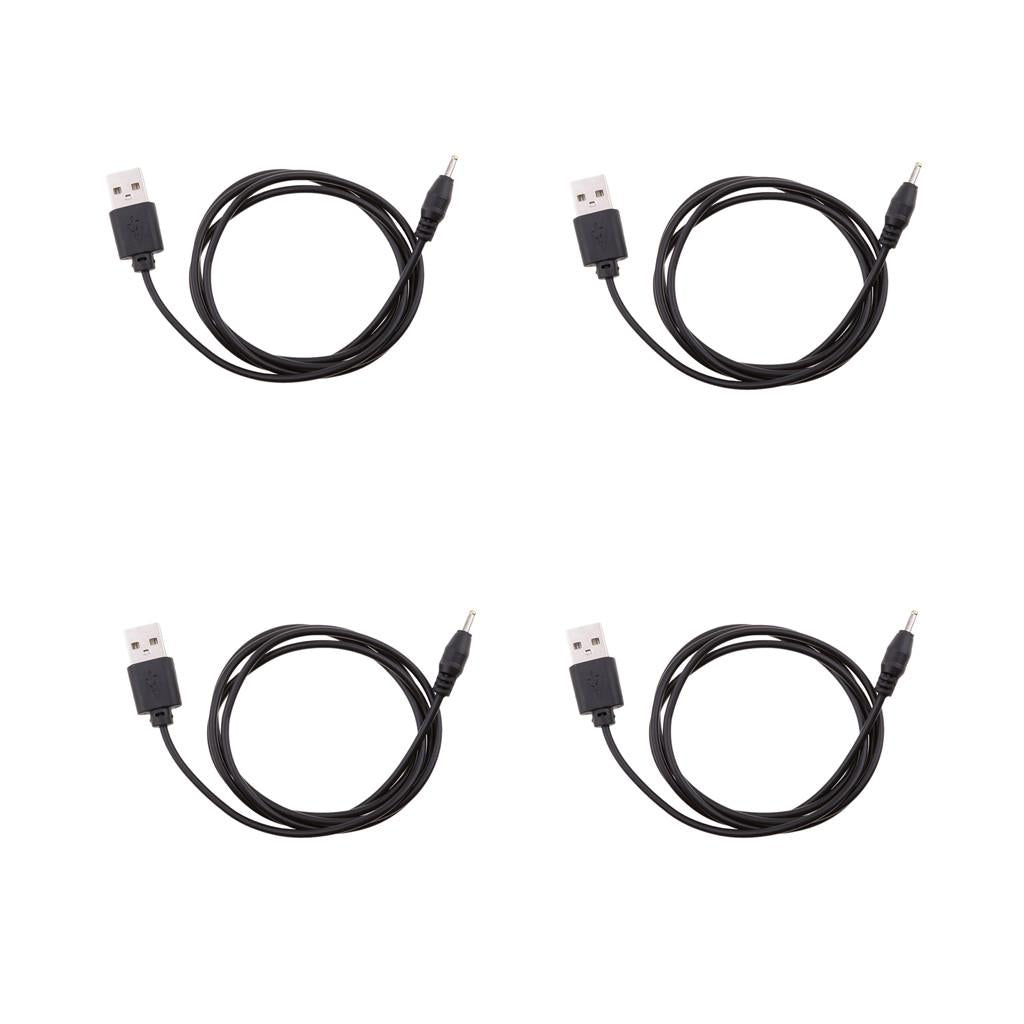 4 Pieces USB A Male To 2.5mmx0.7mm DC Tip Plug Connector Charging Cord Cable