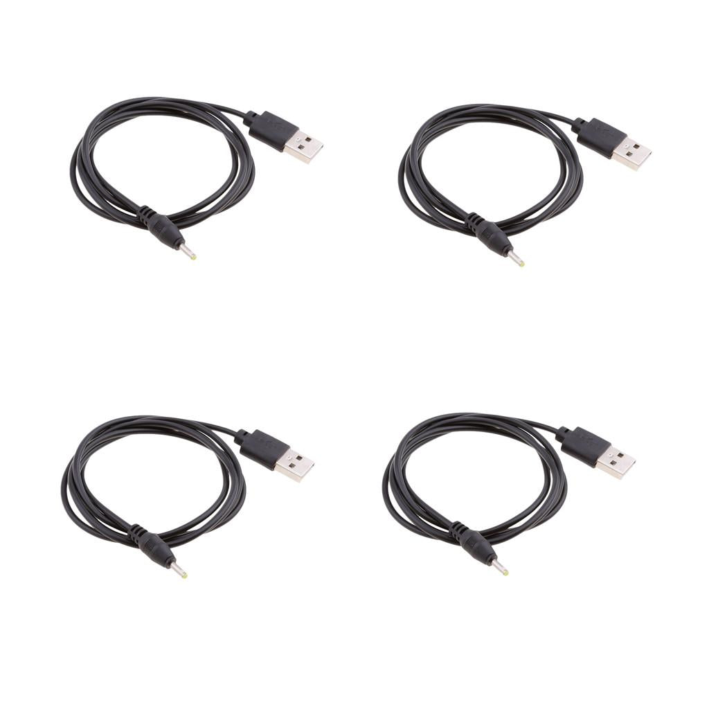 4 Pieces USB A Male To 2.5mmx0.7mm DC Tip Plug Connector Charging Cord Cable