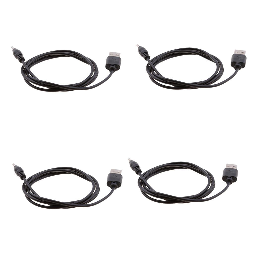 4 Pieces USB A Male To 2.5mmx0.7mm DC Tip Plug Connector Charging Cord Cable