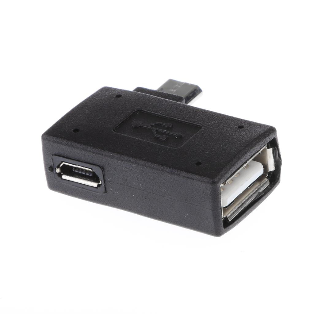5 Pieces 90 degree Right Angle Micro USB 2.0 OTG Host Adapter with USB Power