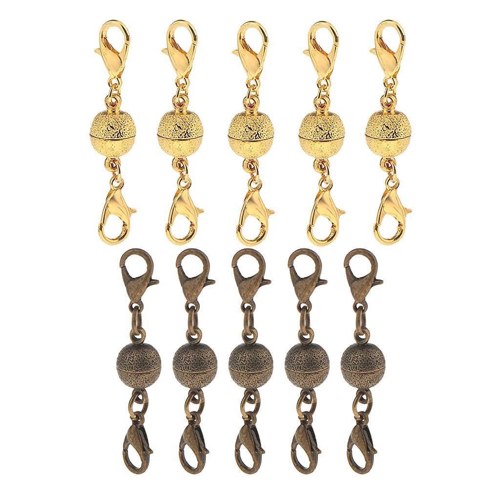 10 Pieces Ball Magnetic Clasps Lobster Clasps Connector Jewelry Findings