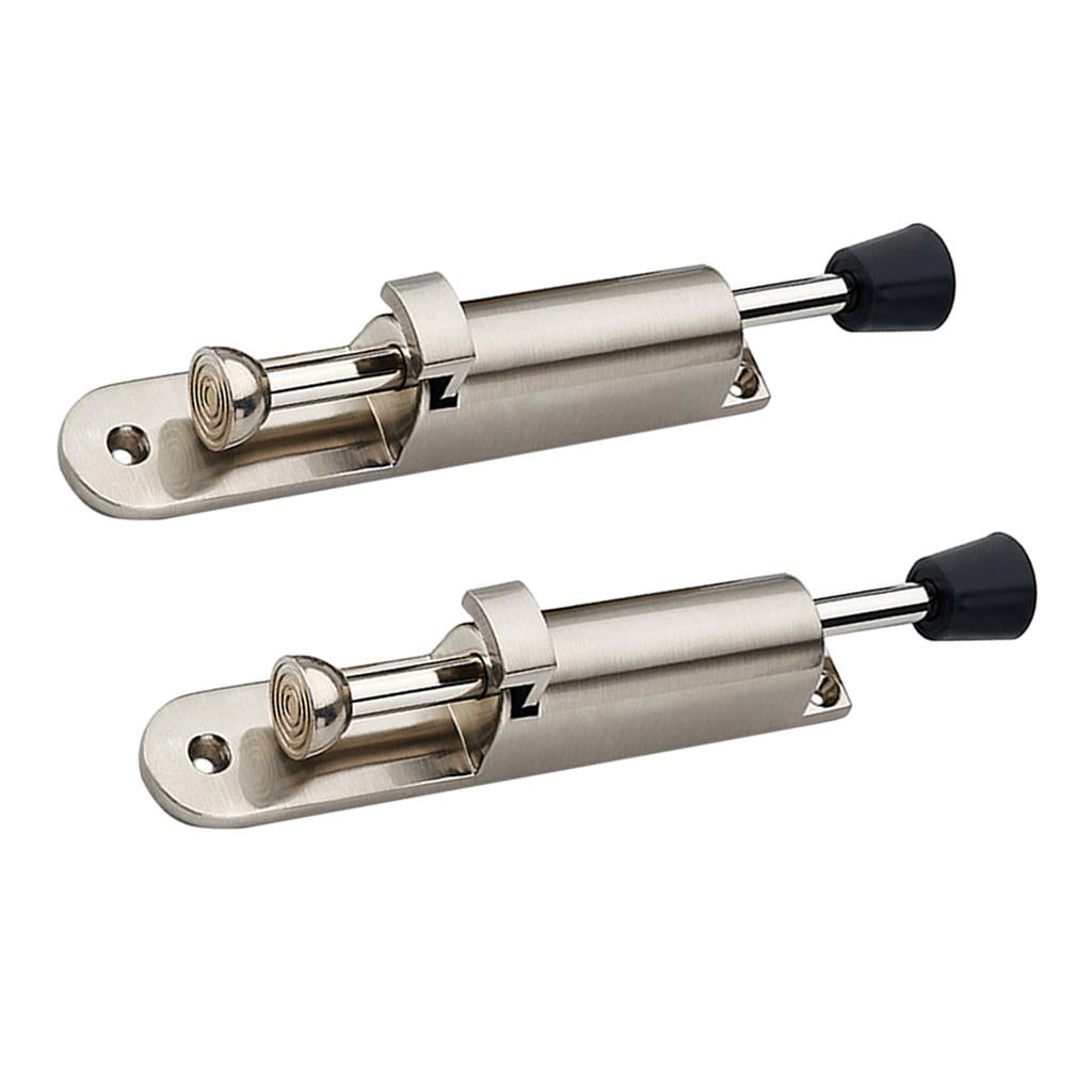2Pcs Kick Down Foot Operated Door Stop Zinc Alloy Stopper Prop Stay Silver