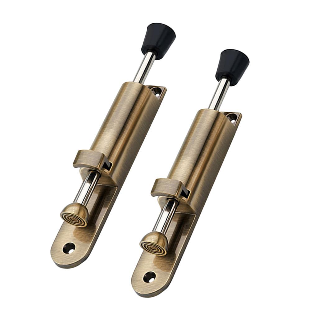 2Pcs Kick Down Foot Operated Door Stop Zinc Alloy Stopper Prop Stay Bronze