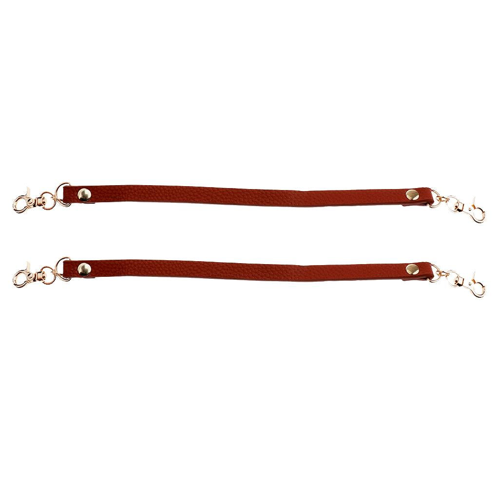 2pieces PU Leather Short Handbag Bag Strap Replacement Purse Handle Khaki